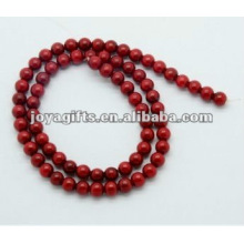 Perles rondes de corail rouge de 6MM